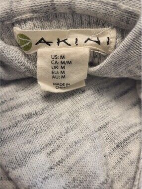 Akini Women's Medium Light Gray Hooded Pullover Sweater